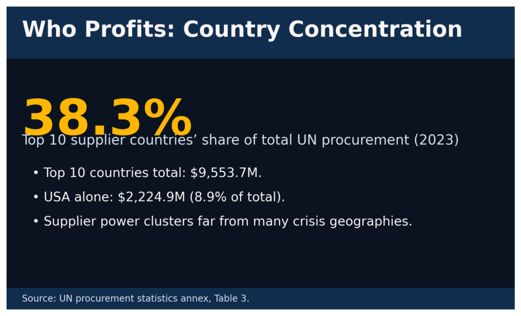 Humanitarian Procurement: The repeat vendors of global crises 9 human proc info3 concentration countries